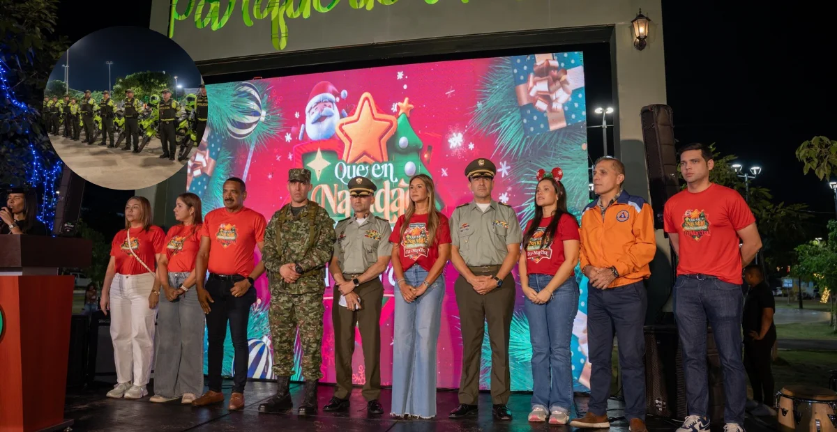 Autoridades del Cesar lanzaron en el Parque de La Vida la campaña “Que en Navidad nada detenga tu marcha”, que operará durante todo diciembre. Foto: Gobernación.