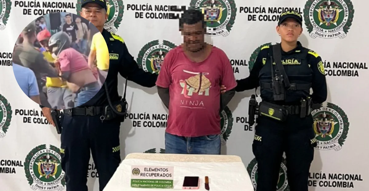 Los uniformados interceptaron a Adalberto Puerta, de 67 años de edad, quien minutos antes, al parecer, habría intimidado con un arma blanca a una joven. Foto: cortesía.