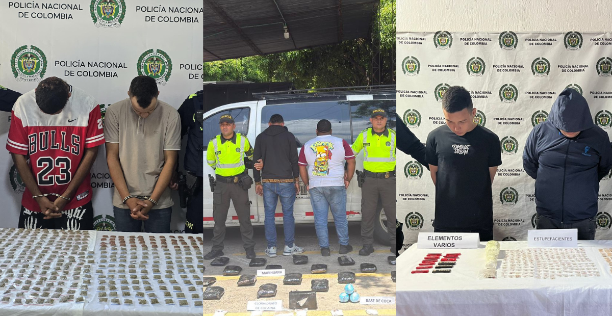 Durante 2025, la Policía Nacional incautó cerca de 1,4 toneladas de estupefacientes en operativos realizados en el departamento del Cesar. Foto: Policía.