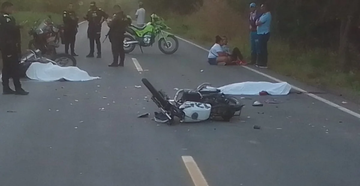 Tres muertos y una herida deja choque entre dos motos. Foto: cortesía.