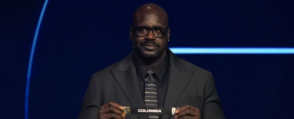 La ceremonia de asignación del grupo de Colombia estuvo a cargo de Shaquille O’Neal, exjugador de la NBA. Tomada de Caracol Radio.