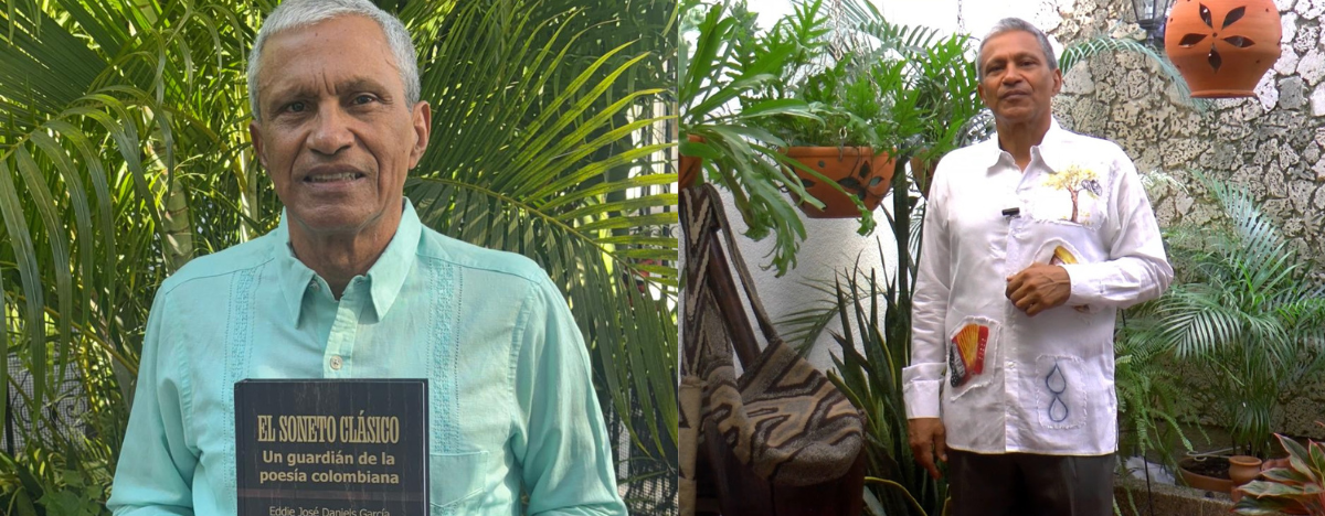 José Atuesta sostiene el libro ‘El Soneto clásico’.