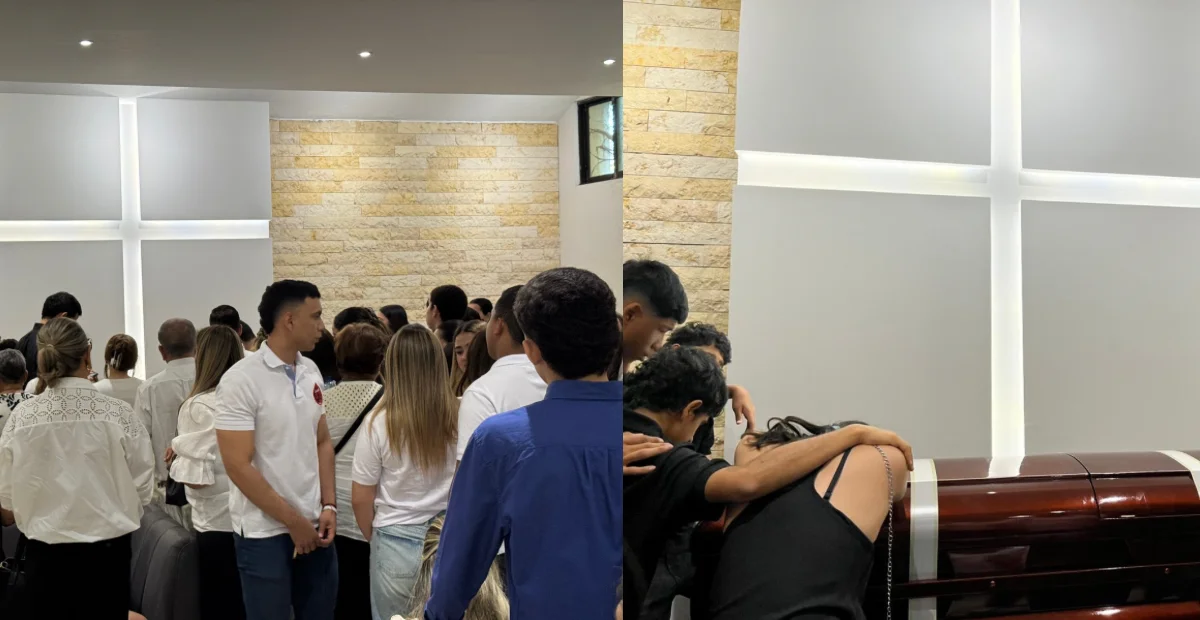 Hasta la funeraria Exequiales Ecce Homo llegaron familiares y amigos del joven Samuel David Cabas Cuello. Foto: EL PILÓN.