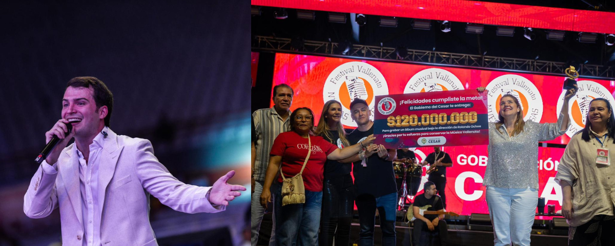 El artista interpretó el viernes 19 de diciembre las canciones ‘La vieja Sara’ y ‘La aplanadora’, éxitos que se inmortalizaron en la voz de su padre, el ‘Jilguero de América’, Jorge Oñate, sellando su triunfo ante los 27 competidores.