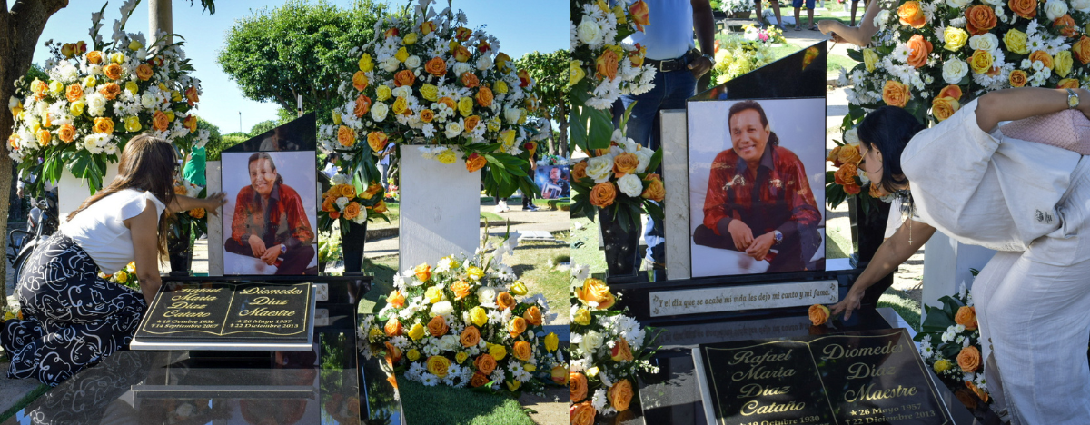 Así luce la tumba remodelada de Diomedes en el cementerio Jardines de Ecce Homo de Valledupar. FOTO: SAID ARMENTA.
