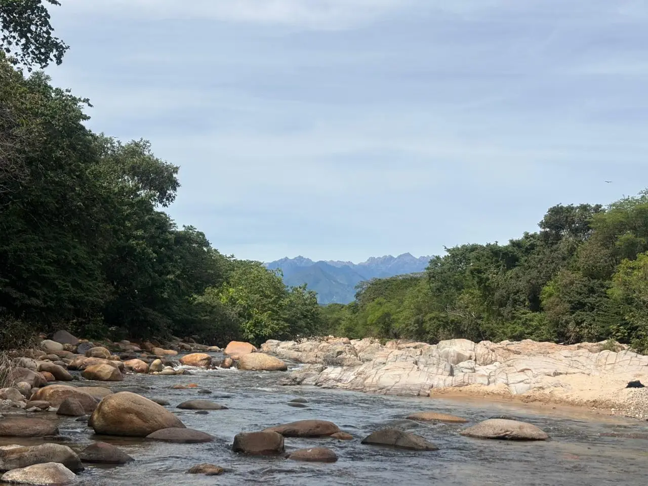 Vista ancestral de la Línea Negra: territorio sagrado que conecta los 348 sitios reconocidos como nodos energéticos y culturales de los pueblos arhuaco, kogui, wiwa y kankuamo. Este paisaje es custodio de biodiversidad y sabiduría espiritual, definido por el mamo como el corazón del mundo y lugar donde todos los elementos deben estar en armonía.