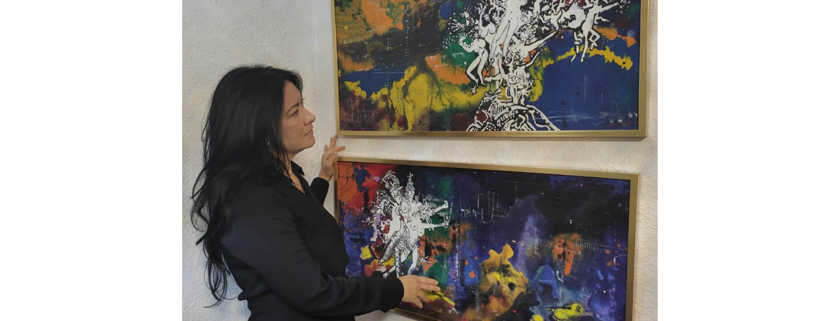 Pinturas de Luis Egurrola, a las que les dedicaba mucho tiempo.