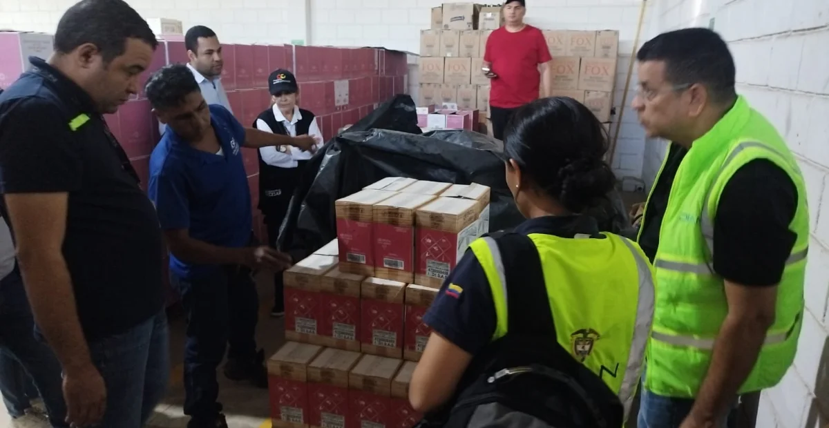 Autoridades nacionales y departamentales adelantaron un contundente operativo contra el contrabando en Mercabastos de Valledupar. Foto: Cortesía.