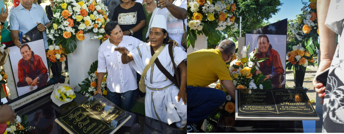 Elver Díaz compartió con los seguidores de su hermano y pidió cuidar la tumba. FOTO: SAID ARMENTA.