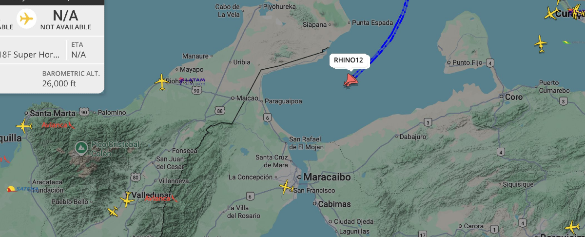 Aeronaves bombarderas de Estados Unidos sobrevolaron el Golfo de Venezuela, a pocos minutos de Valledupar