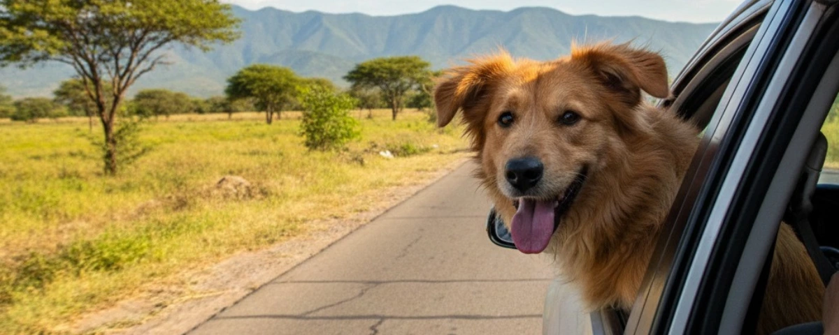 perro jadeando bajo el sol en día caluroso