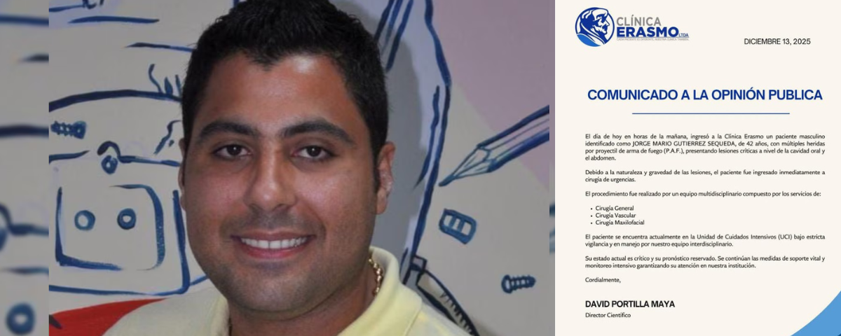 La Clínica Erasmo indicó que el procedimiento quirúrgico fue realizado por un equipo médico multidisciplinario