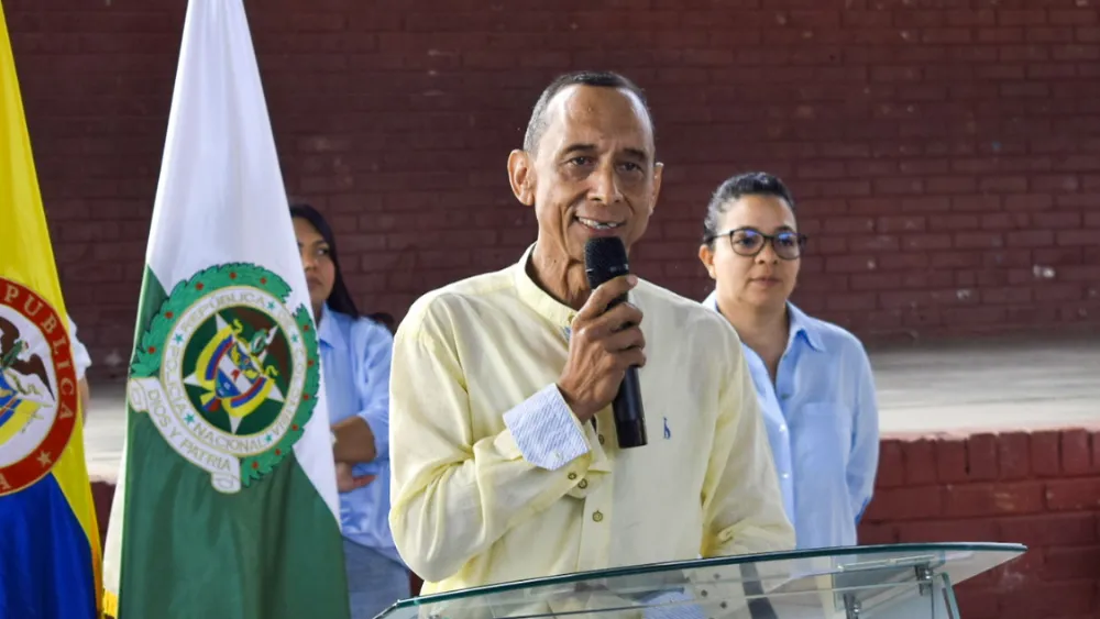 El rector del Milciades Cantillo, Javier Ramírez, agradeció el acompañamiento institucional durante la jornada. Foto: Said Armenta.