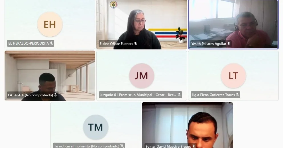 Audiencia de imputación de cargos contra José Rodolfo Tamarra, alias ‘Javier’, por el asesinato del exconcejal Ronny Andrés Vargas en Becerril. Foto: Cortesía.