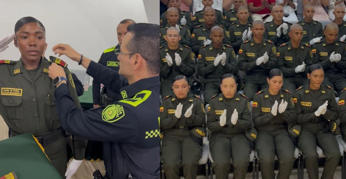 Los 67 nuevos auxiliares de policía del Curso 009 fueron presentados oficialmente como refuerzo a la seguridad y convivencia en el departamento del Cesar. Foto: Policía.