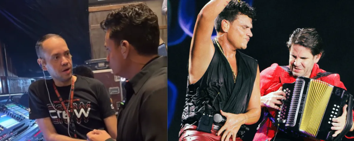 Silvestre Dangond durante su presentación en la Feria de Cali, minutos antes de suspender el concierto por complicaciones de salud.