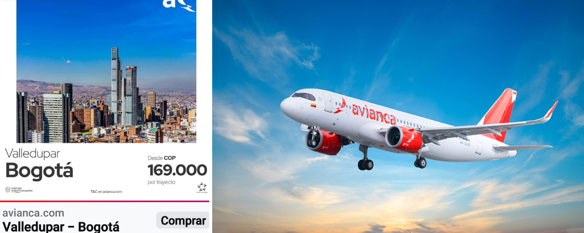Avianca habilita tarifa promocional en la ruta Valledupar–Bogotá en un mercado marcado por la baja oferta de operadores