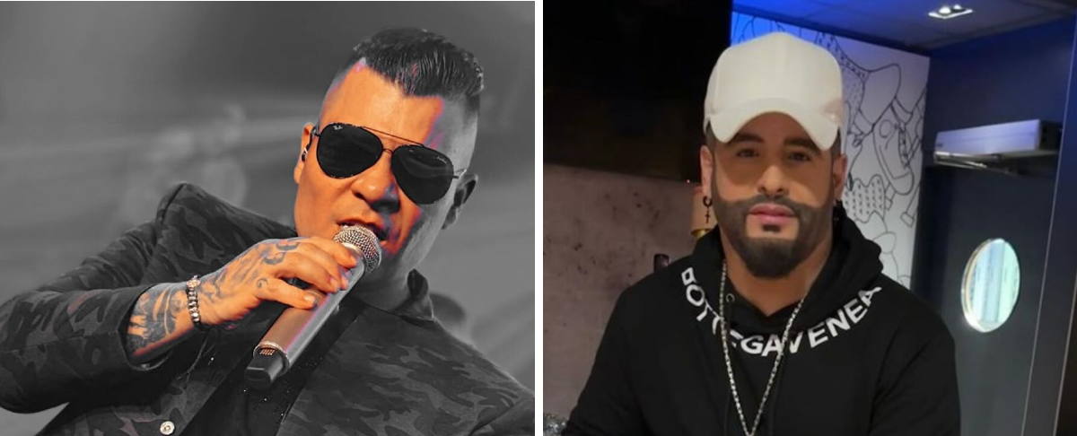 Los cantantes Alzate y Nelson Velásquez.