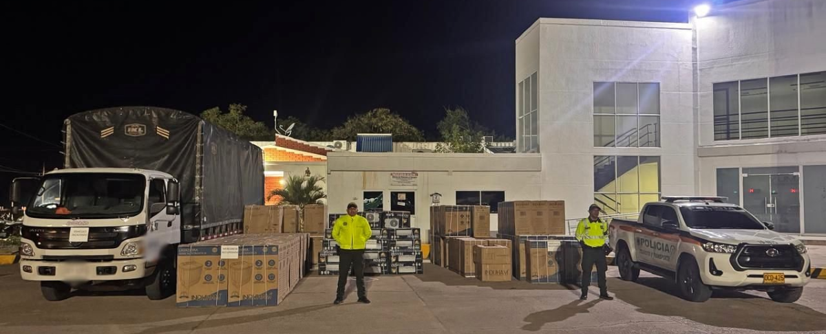 Incautación de las autoridades en Bosconia. Foto: Policía