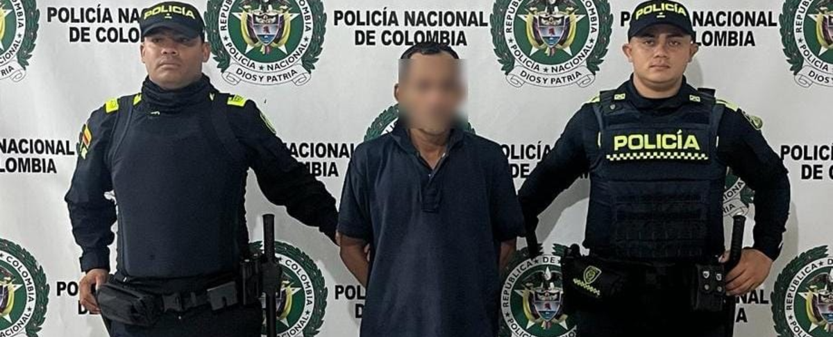 El sujeto fue capturado por las autoridades en el barrio Centro de Valledupar. / Foto: Policía Nacional