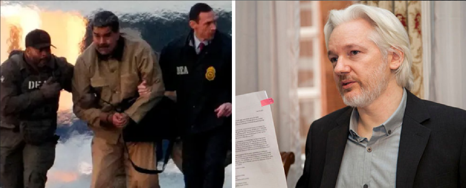 Nicolás Maduro y Julián Assange.