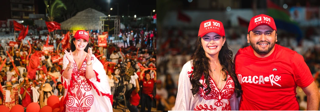 web-Katia Ospino durante su evento político en Maicao, La Guajira.