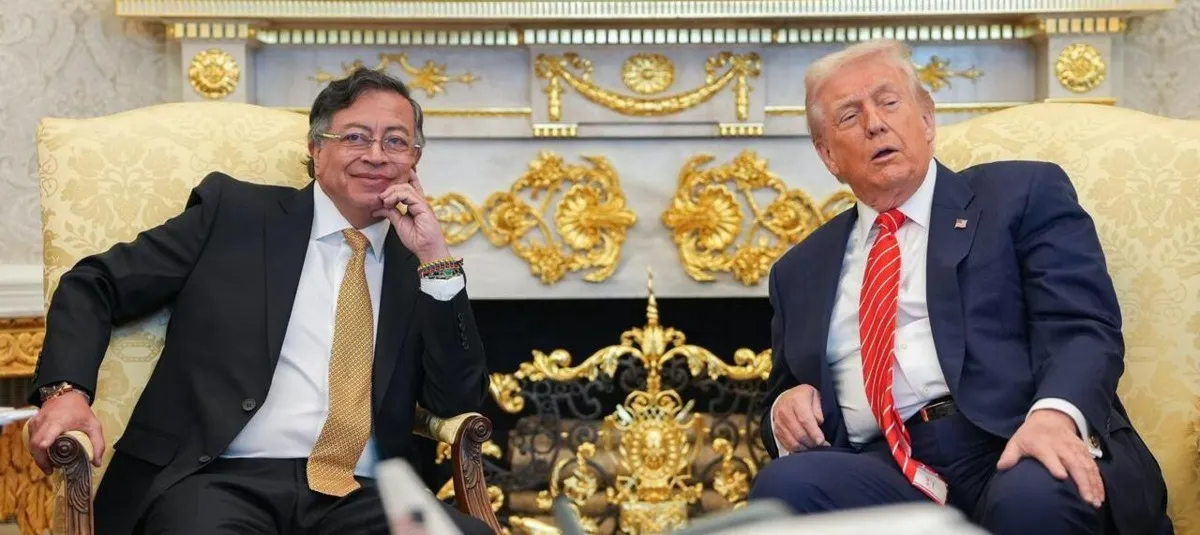 Donald Trump y Gustavo Petro durante su encuentro en la Oficina Oval, donde acordaron cooperación en seguridad y lucha contra grupos armados en la frontera con Venezuela.