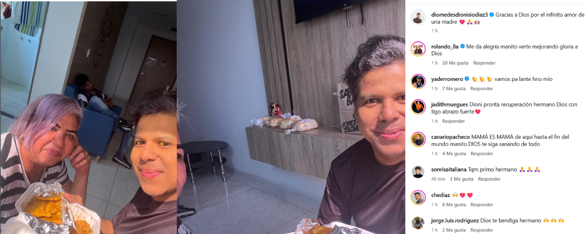 El artista, hijo del recordado Diomedes Díaz, conocido como el ‘Cacique de La Junta’, reapareció en sus redes sociales con una fotografía junto a su madre, imagen que fue interpretada por sus seguidores como una señal alentadora sobre su estado de salud.