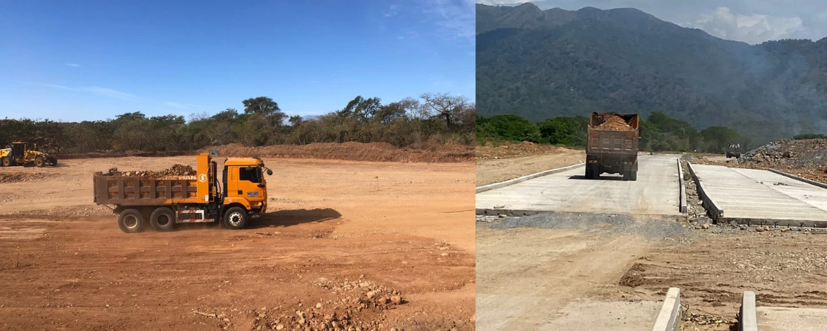 Avance físico de la pavimentación en sectores donde los propietarios denuncian falta de pago y formalización.