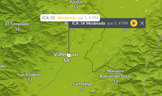 Según The Weather Channel, AccuWeather y Plume Labs, Valledupar registra índices de calidad del aire entre moderados y malos por concentraciones de PM2.5 y PM10, con mayor riesgo para niños, adultos mayores y personas con problemas respiratorios. 