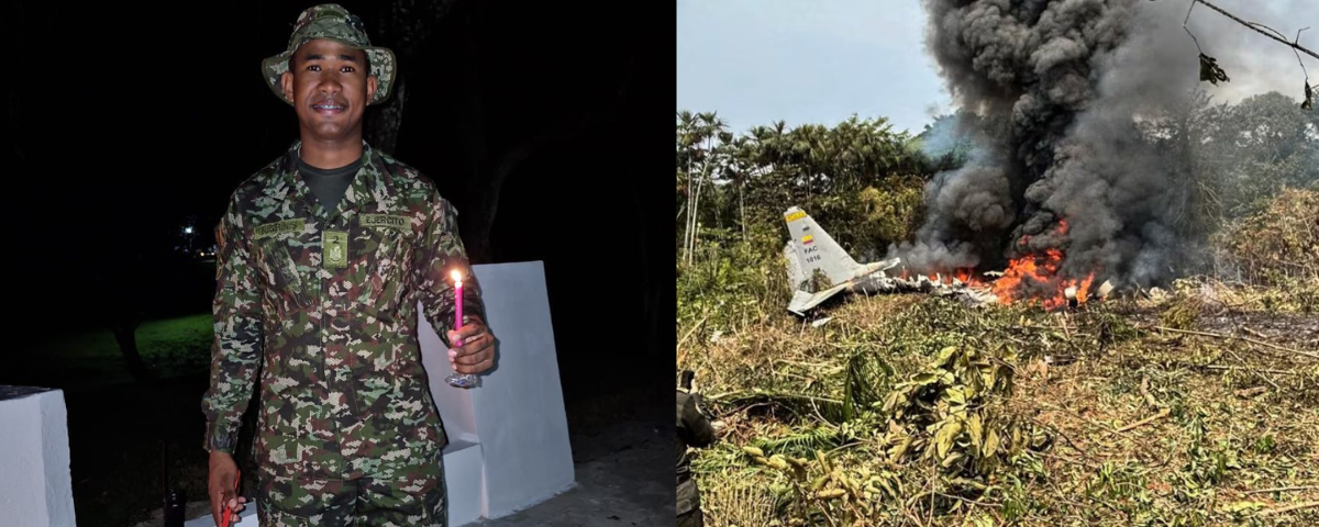 El soldado jagüero Hernando José Nigrinis Maestre se recupera en Bogotá tras sobrevivir al accidente del Hércules C-130. El militar de 21 años relató los momentos de angustia vividos dentro de la aeronave antes de lograr salir por sus propios medios del fuselaje. Foto: Suministrada/Tomada de El Colombiano.