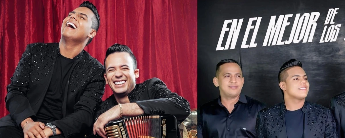 Cantante Haffit David Arregocés y el acordeonero Carlos Rueda.