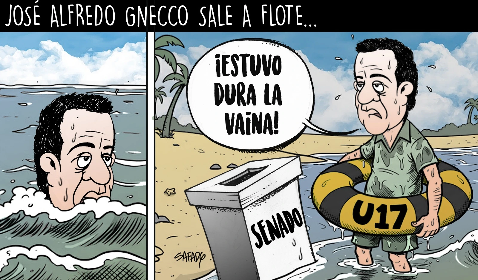 José Alfredo Gnecco sale a flote