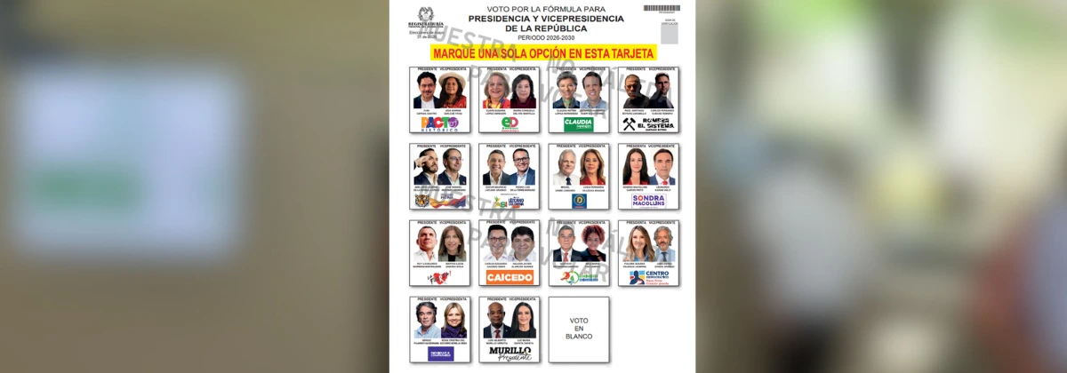 web-Tarjetón de las elecciones presidenciales del 2026.