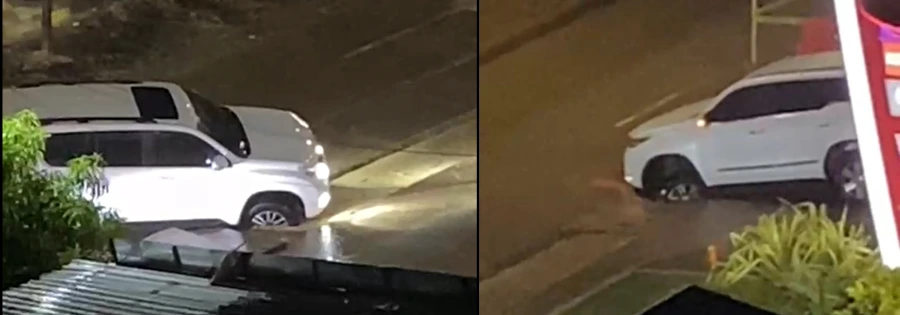 web.Dos lujosas camionetas cayeron en una zanja durante aguacero en Valledupar