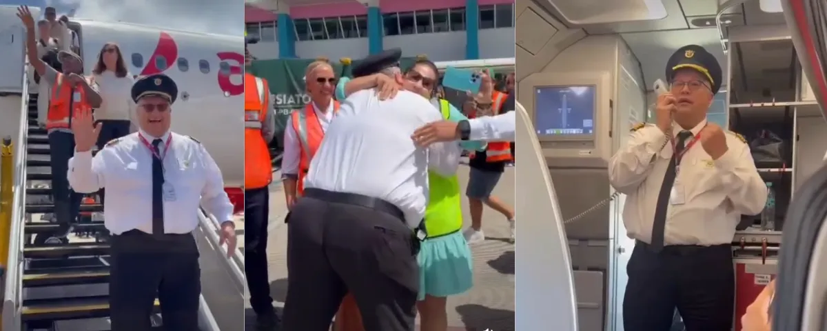 Emotiva despedida del capitán “Kike” Hernández tras su último vuelo con Avianca.