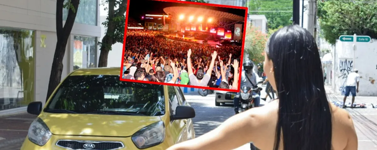 Taxi en Valledupar durante el Festival Vallenato 2026, en medio del aumento de visitantes y la movilidad hacia el Parque de la Leyenda Vallenata.