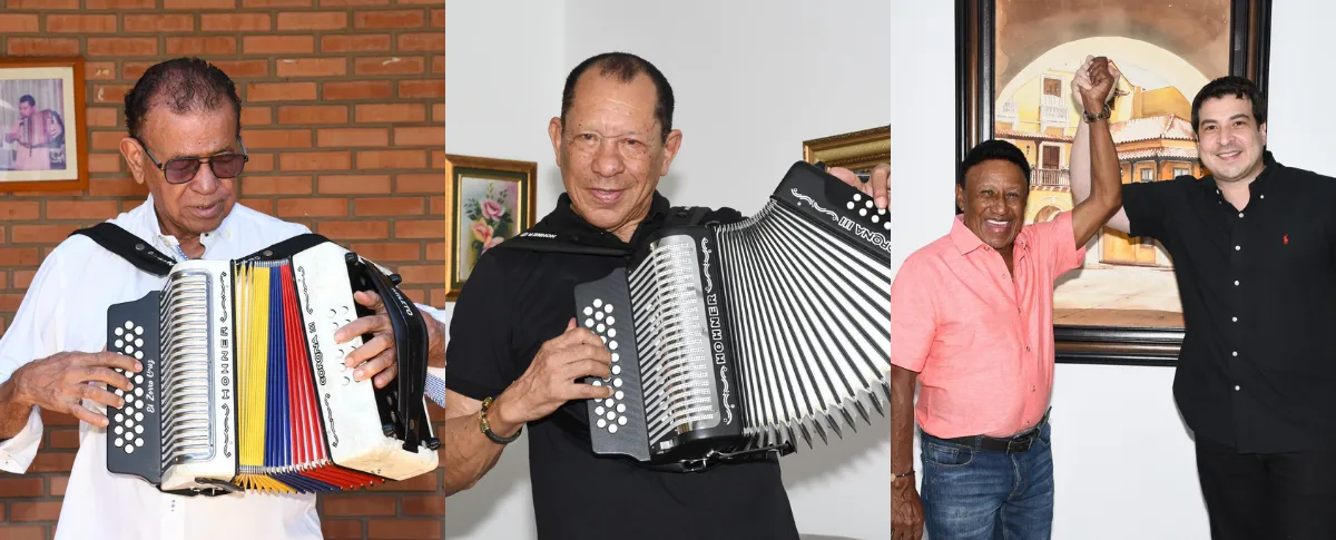 El maestro Andrés “El Turco” Gil, el descubridor de talentos Emilio Oviedo y la voz de Silvio Brito, tres pilares del vallenato que reciben el reconocimiento de la ciudad por su invaluable aporte al folclor y la cultura regional.