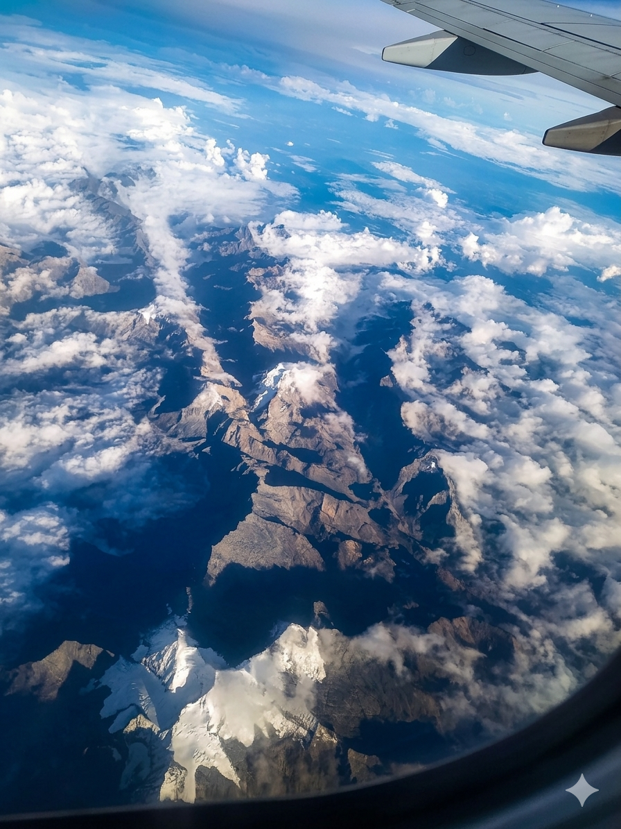Sierra Nevada de Santa Marta vista desde el aire, donde se aprecia el macizo montañoso que se eleva abruptamente desde el Caribe. Foto: Katlin Navarro.