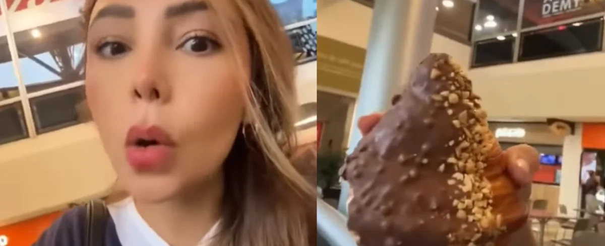 Mujer que se quejó del precio de un croissant.