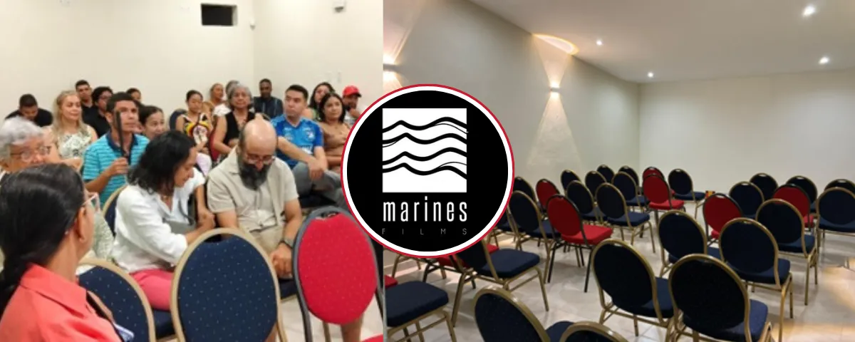 Interior de la renovada Sala de cine Marines Films en Valledupar, un espacio dedicado al cine colombiano y eventos culturales