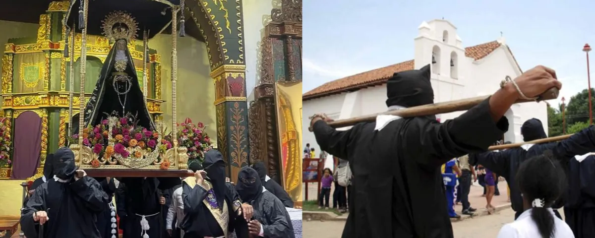 Fieles participan en las procesiones de la Semana Santa de Valencia de Jesús, una tradición con más de dos siglos de historia.