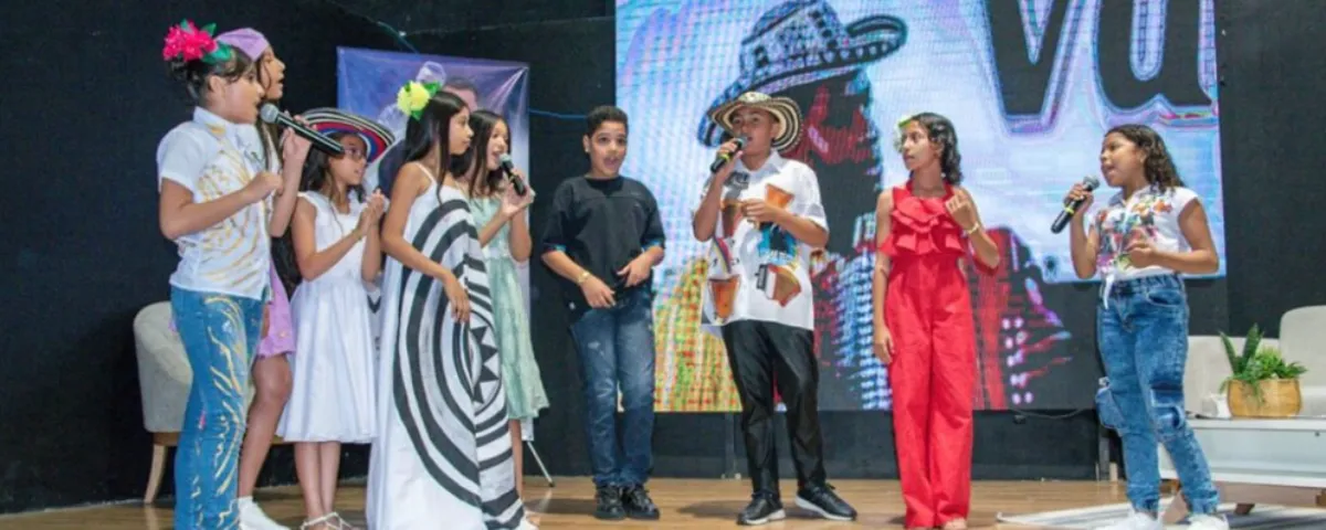 Participantes de ‘La Voz Infantil del Vallenato’ en homenaje a Omar Geles en 2025.