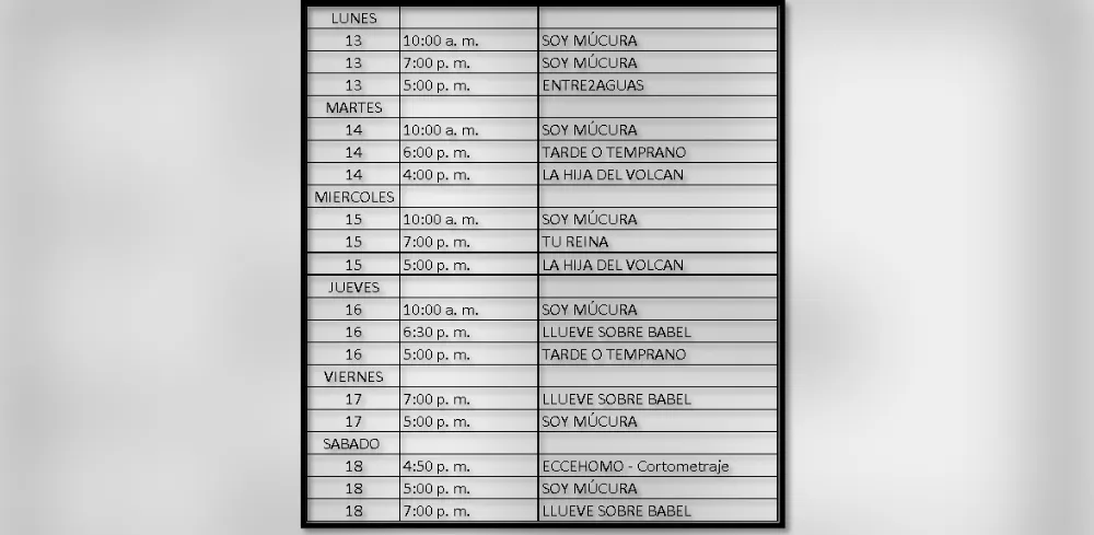 La programación total de la semana del 13 al 18 de abril se puede consultar en las redes @sala.cine_marinesfilms  en el 315 789 8508 - FOTO: Cortesía