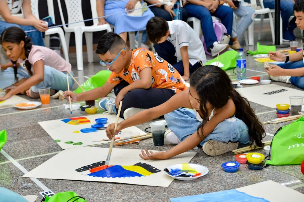 El concurso de pintura infantil también une a la música vallenata. FOTO: suministrada