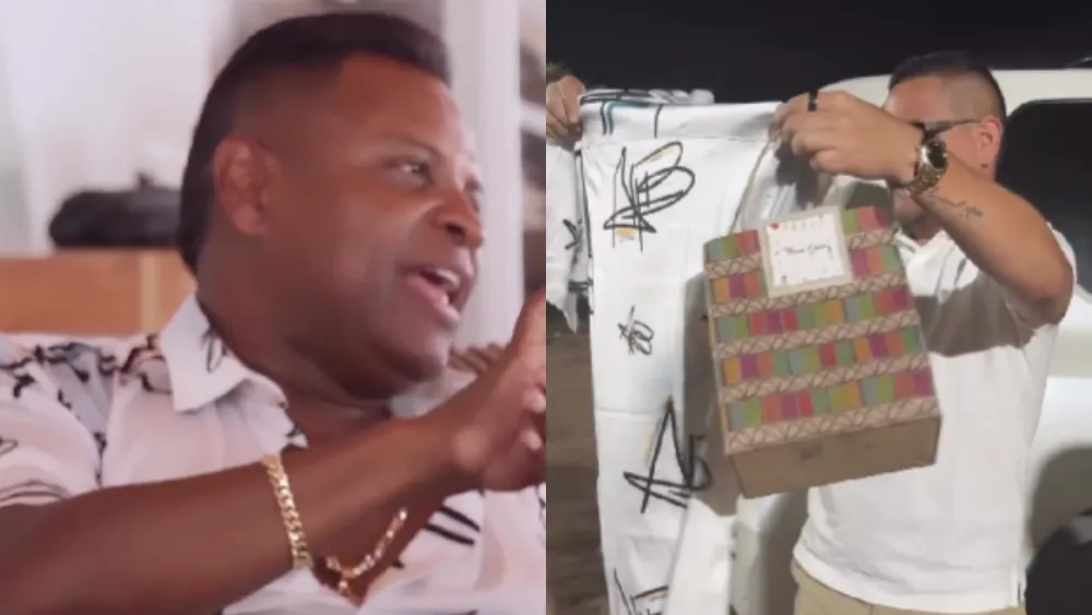 Omar Geles usando la camisa.