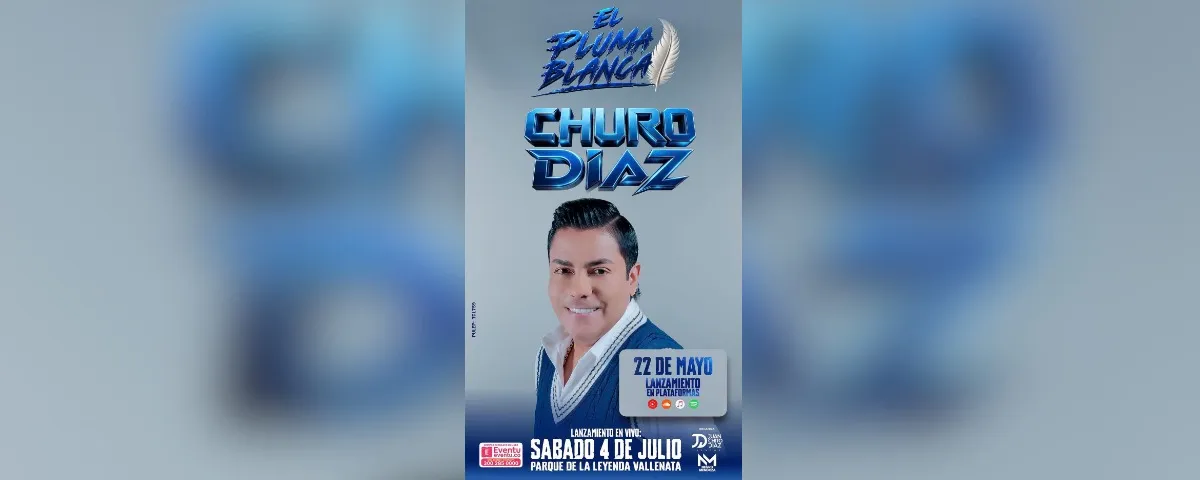 Churo Díaz presentó las 17 canciones de su nuevo álbum El Pluma Blanca FOTO: Suministrado