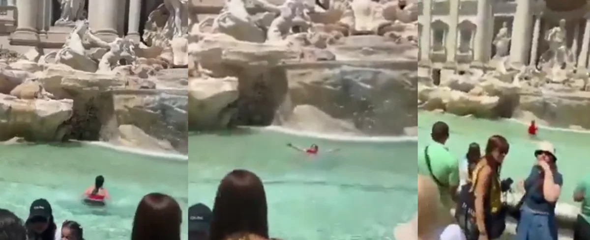 Turista que nadó en la Fontana di Trevi terminó multada: aclararon que no es colombiana