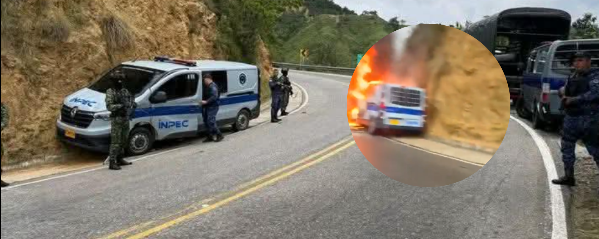 Tras consumar el hurto del armamento, los delincuentes procedieron a prenderle fuego al vehículo institucional, dejándolo completamente destruido a un costado de la vía.