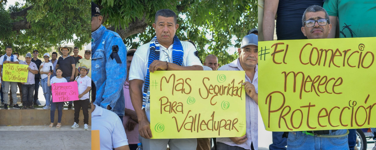 Durante el plantón, los asistentes recordaron el reciente asesinato de un comerciante identificado como John Alexander Rojas Diaz, hecho que generó conmoción entre el gremio y encendió aún más las alarmas.